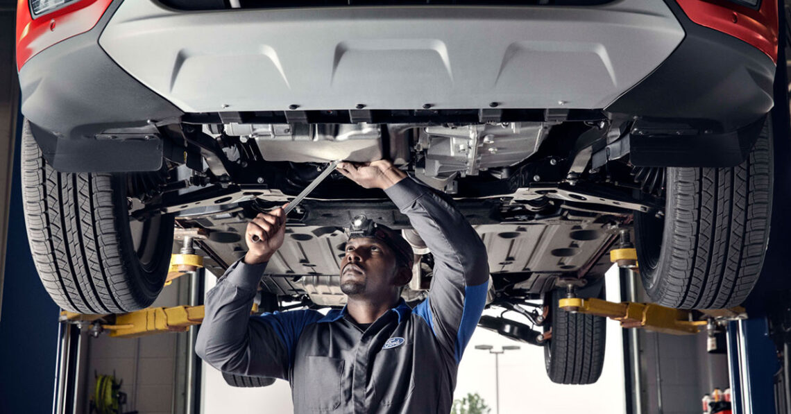Technician working on a Ford service appointment