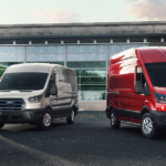 Three differently customized Ford Transit vans