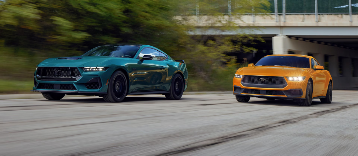 The 2026 Ford Mustang on the road