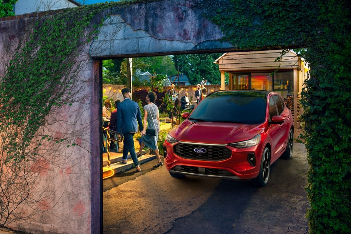 A parked Ford CPO vehicle at a party